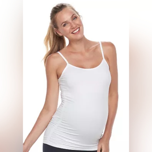 A GLOW, Maternity Seamless Tank, Set of 2, Black & White, Size Large. - Picture 3 of 6